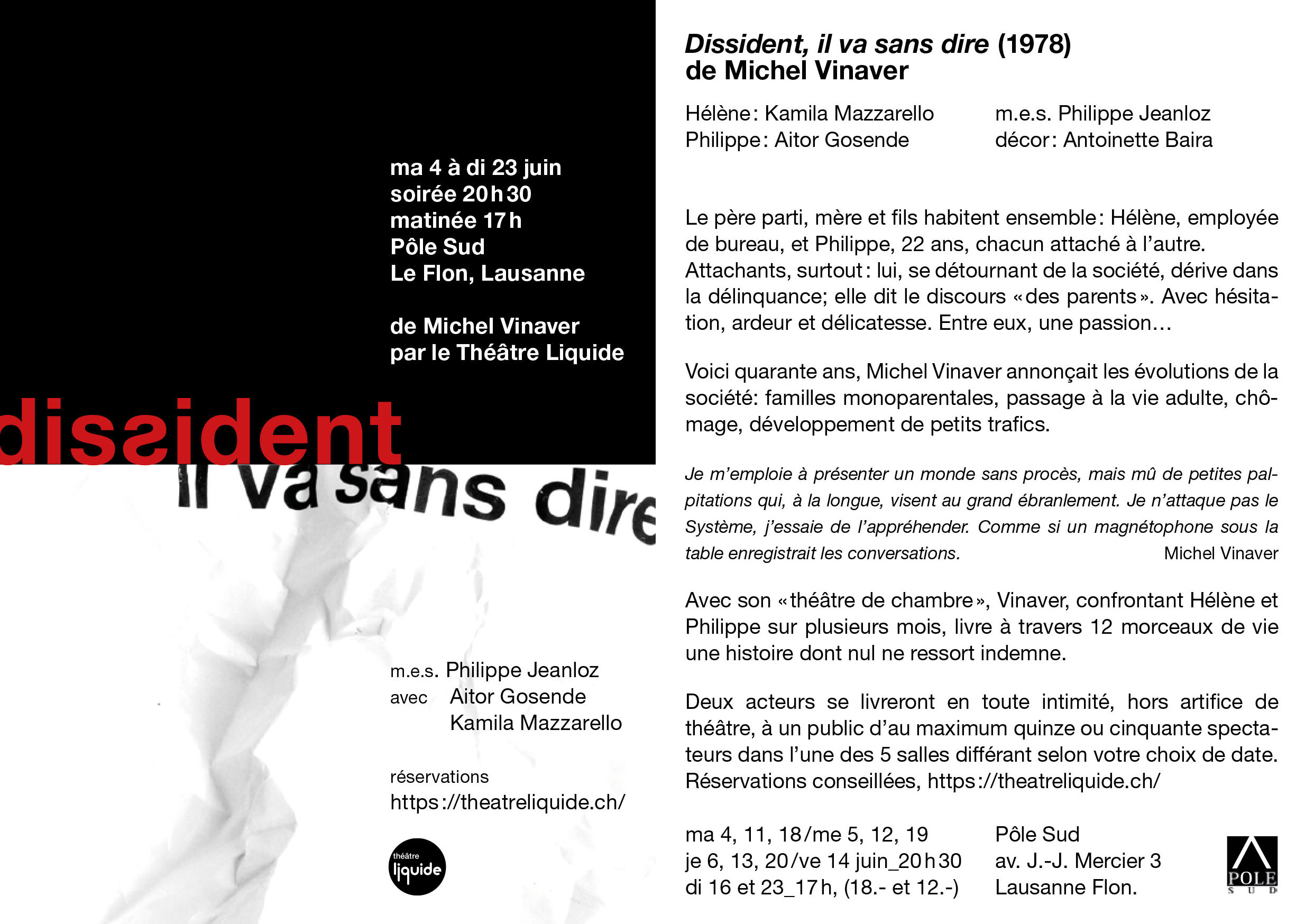 Flyer_Dissident_TheatreLiquide